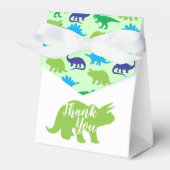 Cute Dinosaur Baby shower Dino Blue en Green Boy Bedankdoosjes (Voorkant Zijde)