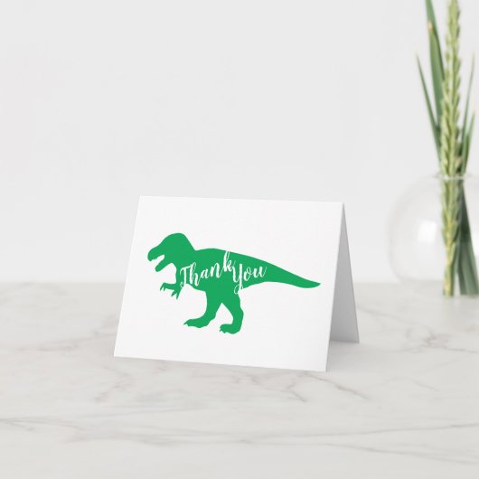 Cute Dinosaur Baby shower Dino Blue en Green Boy Bedankkaart (Voorkant)