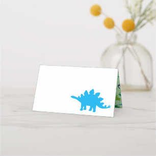 Cute Dinosaur Baby shower Dino Blue en Green Boy Plaatskaartje