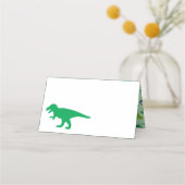 Cute Dinosaur Baby shower Dino Blue en Green Boy Plaatskaartje (Voorkant)