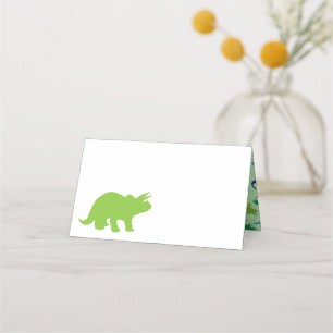 Cute Dinosaur Baby shower Dino Blue en Green Boy Plaatskaartje