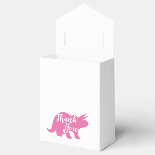 Cute Dinosaur Baby shower Dino Pink Girl Bedankdoosjes (Geopend)