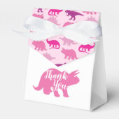 Cute Dinosaur Baby shower Dino Pink Girl Bedankdoosjes (Voorkant Zijde)