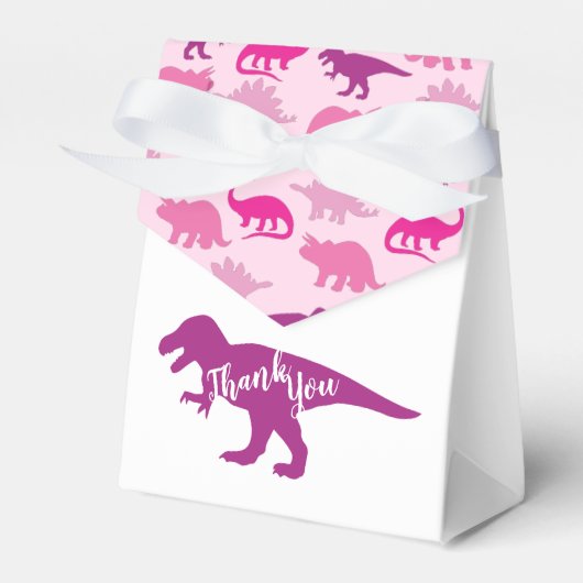 Cute Dinosaur Baby shower Dino Pink Girl Bedankdoosjes (Voorkant Zijde)