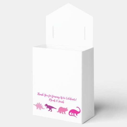Cute Dinosaur Baby shower Dino Pink Girl Bedankdoosjes (Geopend)