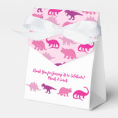 Cute Dinosaur Baby shower Dino Pink Girl Bedankdoosjes (Voorkant Zijde)