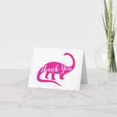 Cute Dinosaur Baby shower Dino Pink Girl Bedankkaart (Voorkant)