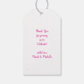 Cute Dinosaur Baby shower Dino Pink Girl Cadeaulabel (Achterkant)