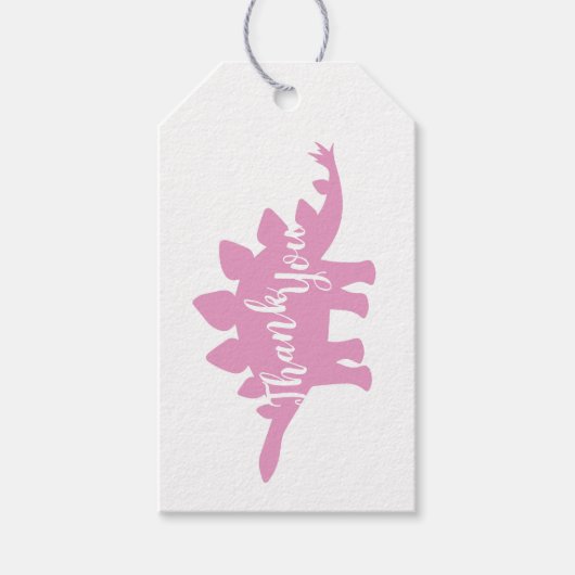 Cute Dinosaur Baby shower Dino Pink Girl Cadeaulabel (Voorkant)