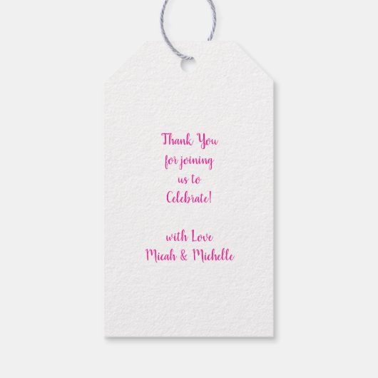 Cute Dinosaur Baby shower Dino Pink Girl Cadeaulabel (Achterkant)