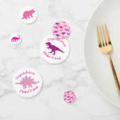 Cute Dinosaur Baby shower Dino Pink Girl Confetti (Groep)