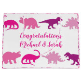 Cute Dinosaur Baby shower Dino Pink Girl Groot Cadeauzakje (Voorkant)