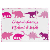 Cute Dinosaur Baby shower Dino Pink Girl Groot Cadeauzakje (Achterkant)
