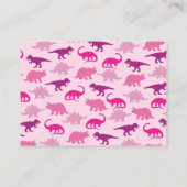Cute Dinosaur Baby shower Dino Pink Girl Informatiekaartje (Achterkant)