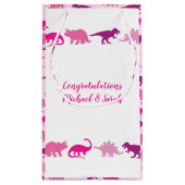Cute Dinosaur Baby shower Dino Pink Girl Klein Cadeauzakje (Achterkant)