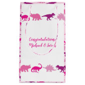 Cute Dinosaur Baby shower Dino Pink Girl Klein Cadeauzakje (Voorkant)