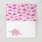 Cute Dinosaur Baby shower Dino Pink Girl Plaatskaartje (Buitenkant ongevouwen)
