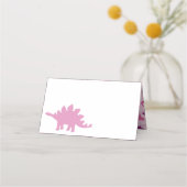 Cute Dinosaur Baby shower Dino Pink Girl Plaatskaartje (Voorkant)