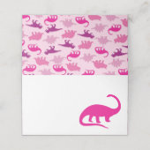 Cute Dinosaur Baby shower Dino Pink Girl Plaatskaartje (Buitenkant ongevouwen)