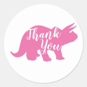 Cute Dinosaur Baby shower Dino Pink Girl Ronde Sticker