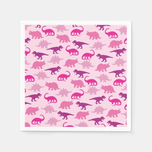 Cute Dinosaur Baby shower Dino Pink Girl Servet (Voorkant)