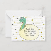 Cute Dinosaur Baby shower Hartelijk dank Notitiekaartje (Voorkant)