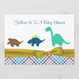 Cute Dinosaur Baby shower Invitation Kaart
