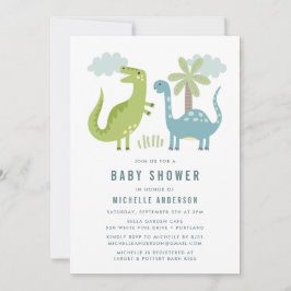 Cute Dinosaur Baby shower Kaart