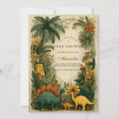 Cute Dinosaur Baby Shower Kaart (Voorkant)