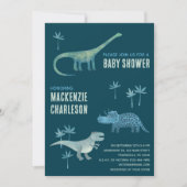 Cute Dinosaur Baby shower Kaart (Voorkant)