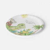 Cute Dinosaur Baby shower Papieren Bordje (Gekanteld)