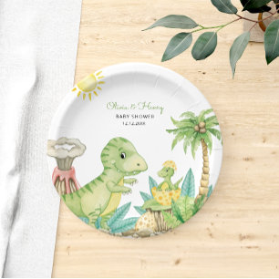 Cute Dinosaur Baby shower Papieren Bordje