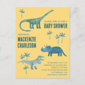 Cute Dinosaur Baby shower Uitnodiging Briefkaart (Voorkant)