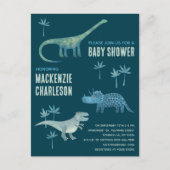Cute Dinosaur Baby shower Uitnodiging Briefkaart (Voorkant)