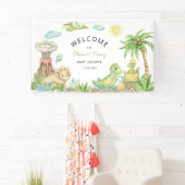 Cute Dinosaur Baby Shower Welkom Spandoek (Insitu)
