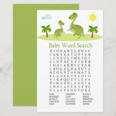 Cute Dinosaur Baby shower Word Search Game (Voorkant / Achterkant)