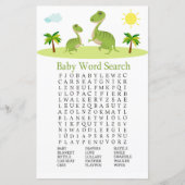 Cute Dinosaur Baby shower Word Search Game (Voorkant)