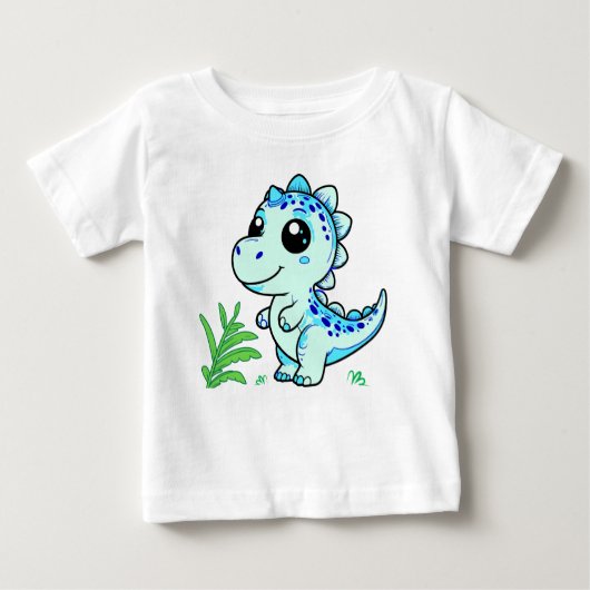 Cute Dinosaur Baby T-Shirt – Baby Fine Jersey  (Voorkant)