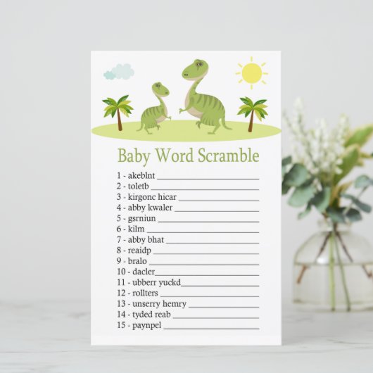 Cute Dinosaur Baby word scramble game (Staand voorkant)