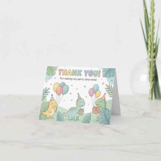 Cute Dinosaur Bedanktkaart Bedankkaart (Voorkant)