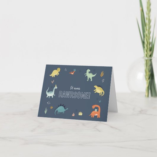 Cute Dinosaur Bedanktkaart Bedankkaart (Voorkant)