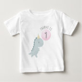  Cute Dinosaur Birthday Baby T-Shirt (Voorkant)