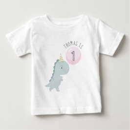  Cute Dinosaur Birthday Baby T-Shirt