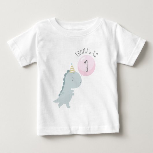 Cute Dinosaur Birthday Baby T-Shirt (Voorkant)