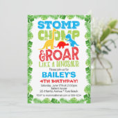 Cute Dinosaur Birthday Boy Colorful Kaart (Staand voorkant)