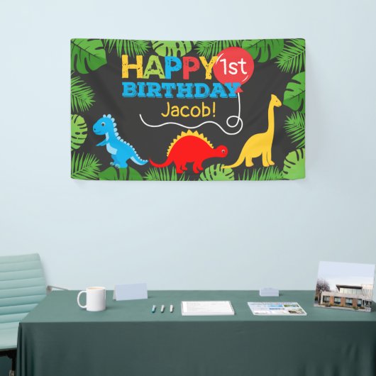 Cute Dinosaur Birthday Boy Spandoek (Beurs)