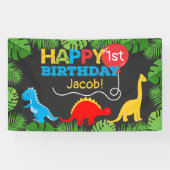 Cute Dinosaur Birthday Boy Spandoek (Horizontaal)