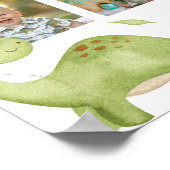 Cute Dinosaur Birthday First Year Photo Milestone Poster (Hoek)