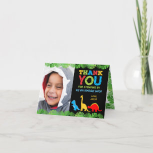 Cute Dinosaur Birthday Hartelijk dank Bedankkaart
