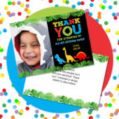 Cute Dinosaur Birthday Hartelijk dank Bedankkaart